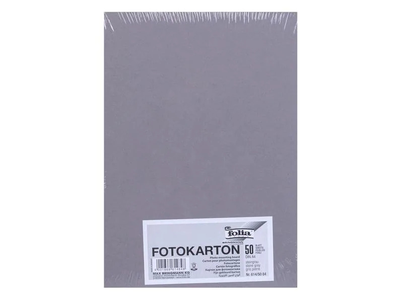 Folia Fotokarton A4, 300 g/m², 50 Blatt, Steingrau