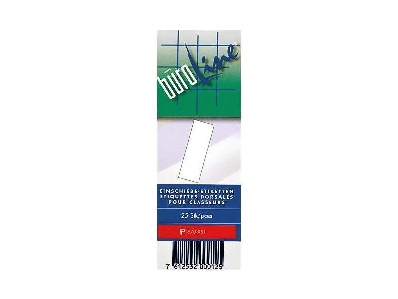 Büroline Rückenschilder 51 x 143 mm, 25 Stück, Weiss