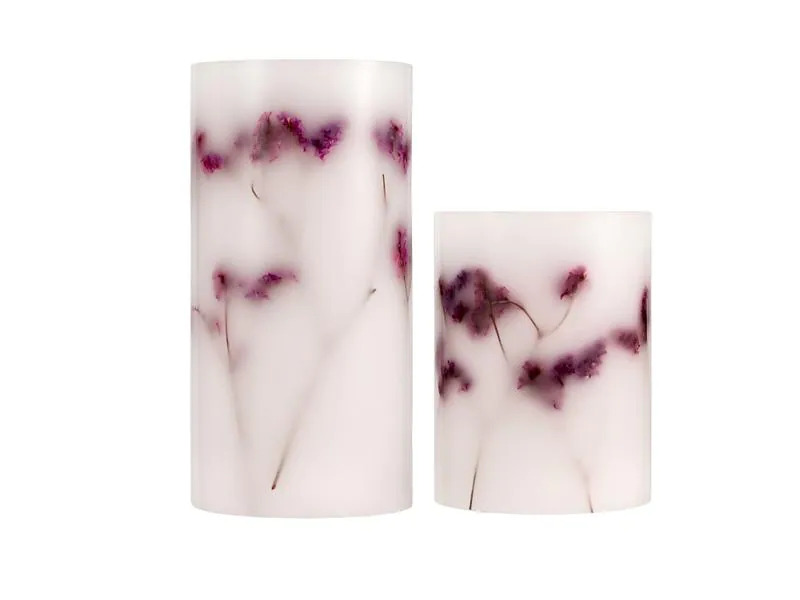 Pauleen LED-Kerzen Set Shiny Bloom, Ø 7.6 cm, Violett/Weiss, 2 Stk.