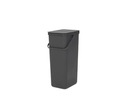 Brabantia Recyclingbehälter Sort &amp; Go 40 l, Dunkelgrau