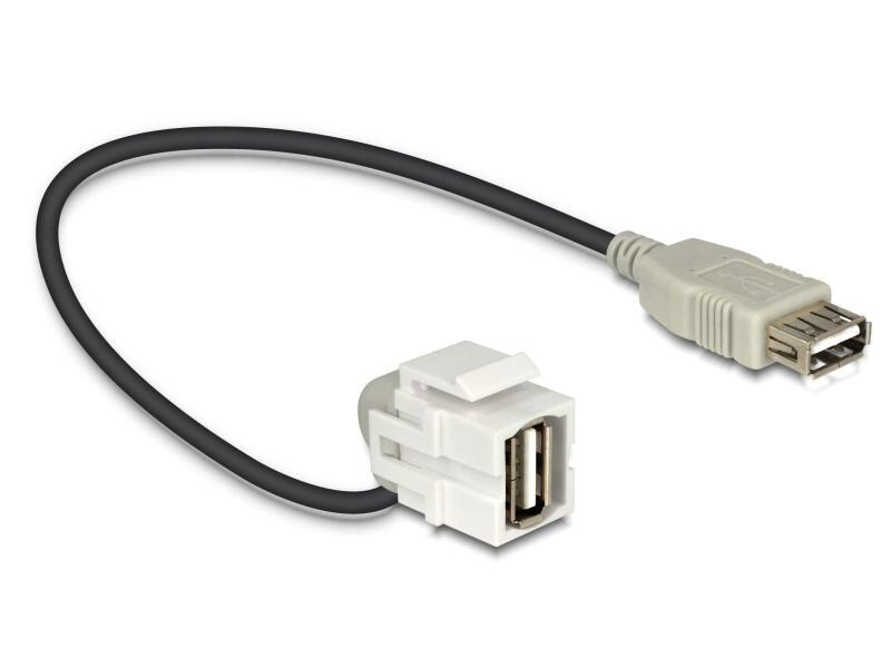 Delock Keystone-Modul USB2.0, A - A, (f-f) 110° gewinkelt, Weiss