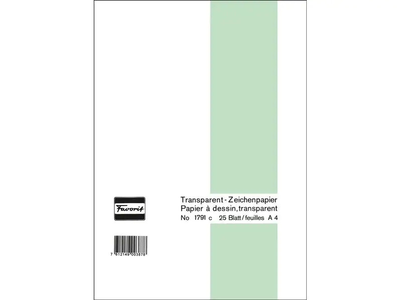 Favorit Zeichenpapier 65 g, 21 x 29.7 cm, 25 Blatt, Transparent