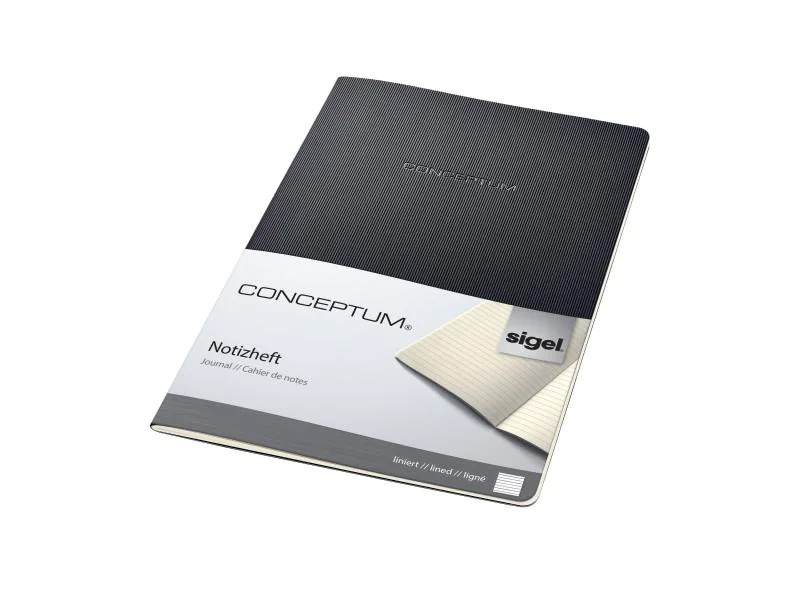 Sigel Notizheft Conceptum A4, Liniert, Schwarz