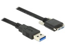 Delock USB 3.0-Kabel verschraubbar USB A - Micro-USB B 2 m