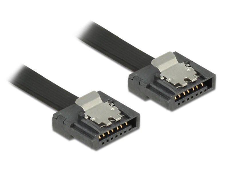 Delock SATA3-Kabel schwarz, Clip, flexibel, 20 cm