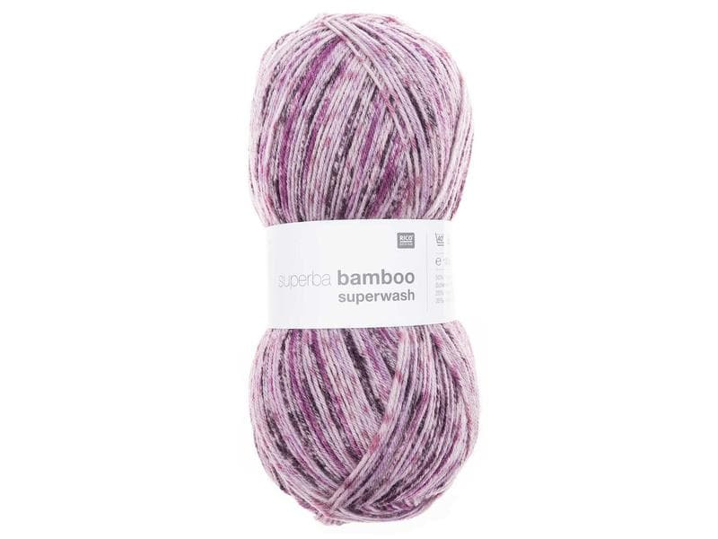 Rico Design Wolle Bamboo für Socken 4-fädig, 100 g, Beere Lila
