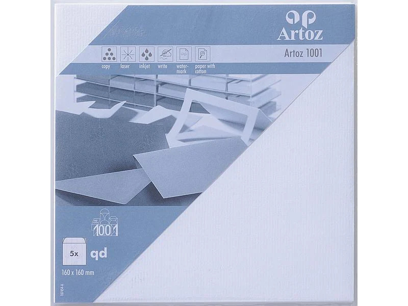 Artoz Couvert 1001, 16 x 16 cm, 5 Stück, Blütenweiss
