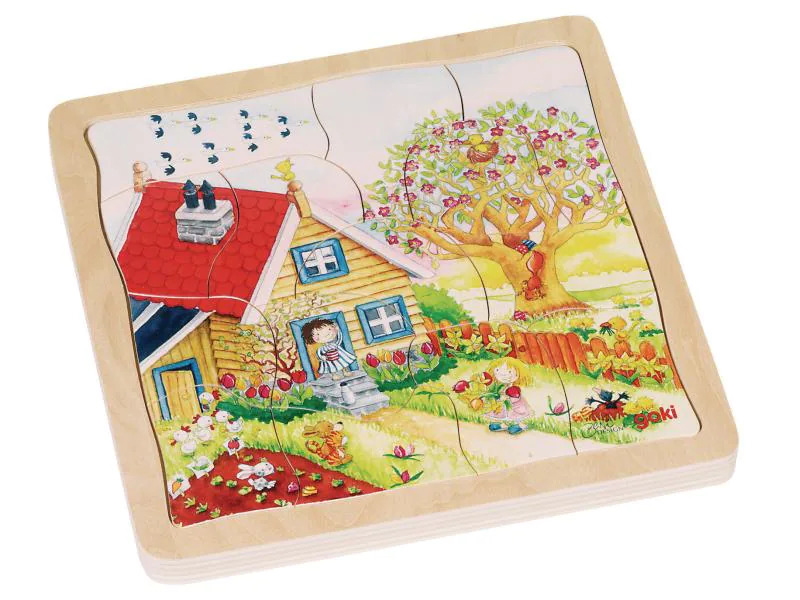 Goki Holzpuzzle Schichtenpuzzle Jahreszeiten