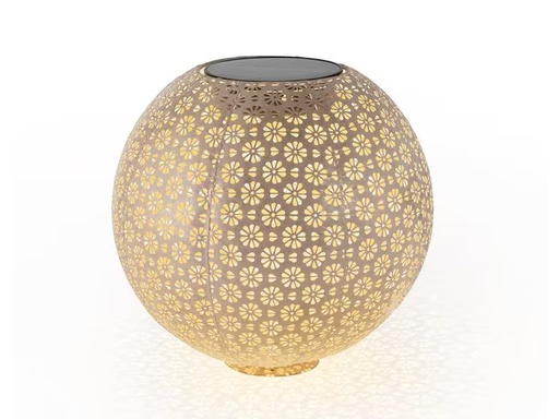 [90010003 1130942] STT Laterne Solar Antic Ball Platin, Ø 30 cm, Platin