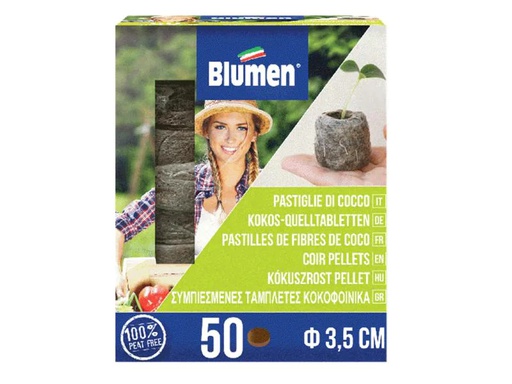 [90100335 1036073] Blumen Quelltabletten Ø 35 mm mit Netz, 50 Stück