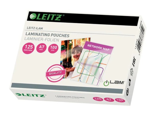 [90100347 627381] Leitz Laminierfolie A7, 125 µm, 100 Stück, Glänzend