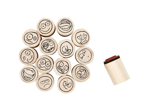 [90100505 1084379] Creativ Company Stempel Holz 15 Stück
