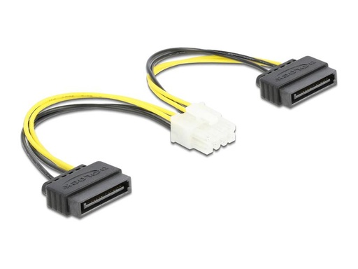 [90100665 1174778] Delock Stromkabel 2x SATA - 8Pin EPS 15 cm