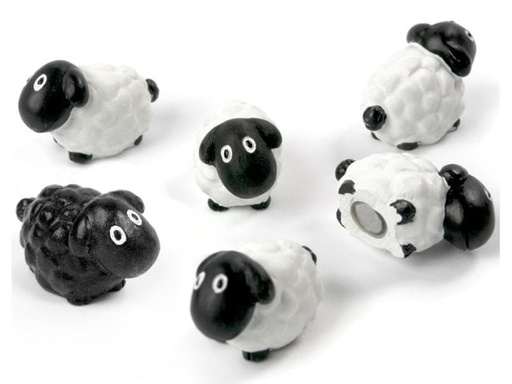 [90100823 894648] Trendform Haftmagnet SHEEP Schwarz/Weiss, 6 Stück