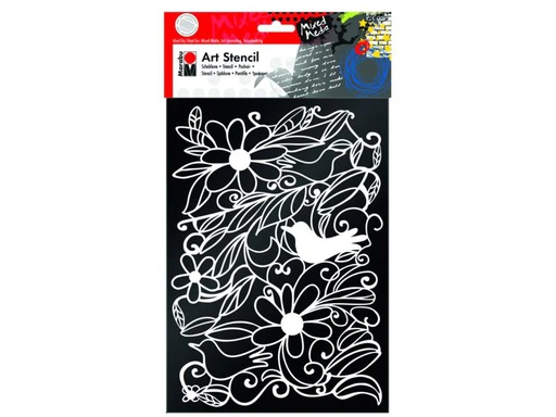 [90100891 555433] Marabu Schablone Art Stencil Blooming Garden