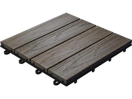 [90100914 1189836] Florco Balkon-&amp; Terrassenplatten WPC 3D braun 30 x 30, 6 Stk.