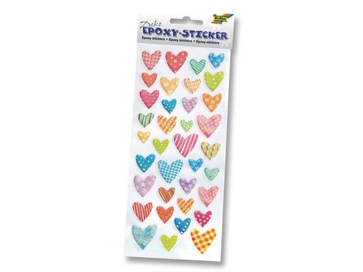 [90100975 599687] Folia Motivsticker Epoxy Herzen Mehrfarbig  1 Stück