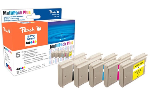 [90100978 1096816] Peach Tinte Brother LC-970/LC-1000 2x BK, 1x C, M, Y