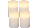 Star Trading LED-Kerzen Set Pillar May Ø 7.5 x 12.5 cm, Weiss, 4 Stk
