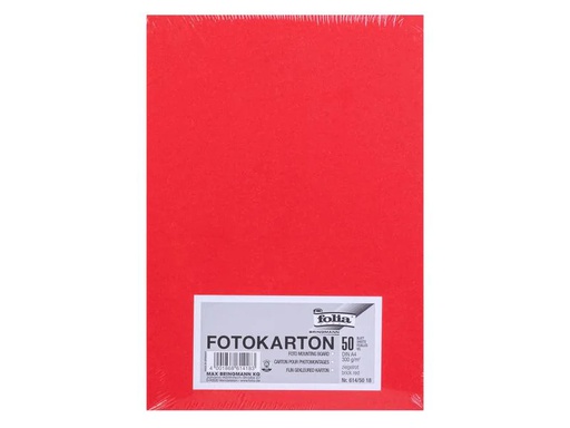 [90101154 1098857] Folia Fotokarton A4, 300 g/m², 50 Blatt, Ziegelrot