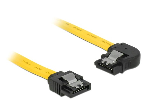 [90101349 610336] Delock SATA3-Kabel gelb, links gewinkelt, 30 cm