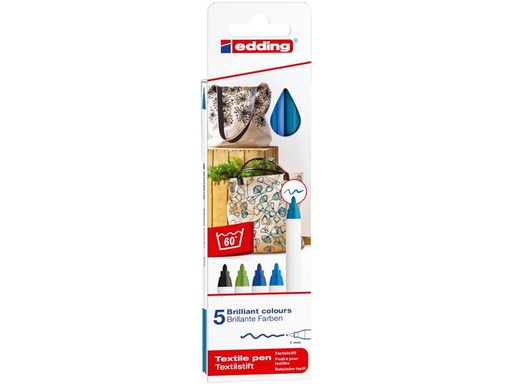 [90101417 966621] edding Textilmarker 4600 Cool, 5 Stück