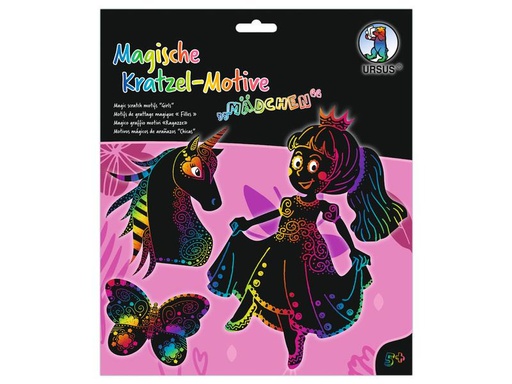 [90101584 1158317] URSUS Bastelset Kratzbilder Girls 6-teilig
