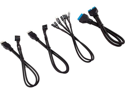 [90101841 858144] Corsair Frontpanel-Kabel Premium Sleeved Verlängerungskit Schwarz