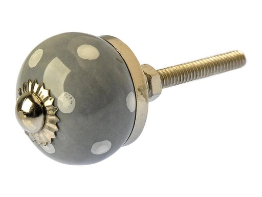 [90101933 1176551] Tranquillo Möbelgriff handgemacht, Ø 2.7 cm, Grau/Silber