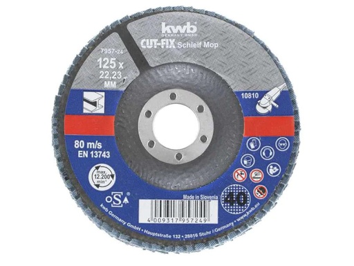 [90101942 492659] kwb Schleifscheibe Metall 125 mm K40