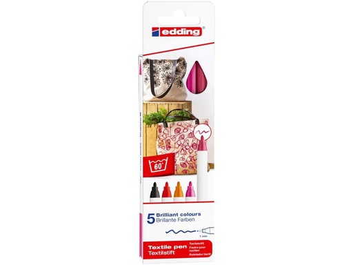 [90102116 966620] edding Textilmarker 4600 Warm, 5 Stück