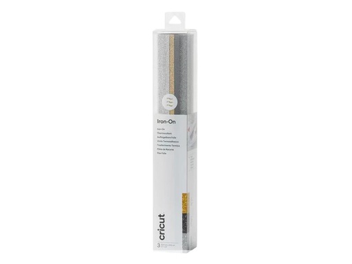 [90102166 1114469] Cricut Aufbügelfolie Glitter Basic 30.5 x 30.5 cm, 3 Bögen