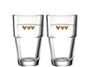 Leonardo Latte Macchiato Becher Napoli Herz 410 ml, Transparent