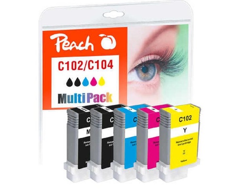 [90102448 1142634] Peach Tinte Canon PFI-102 / 104M BK, MBK, C, M, Y