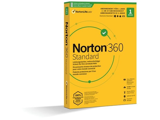 [90010232 973634] Norton Norton 360 Standard Box, 1 Device, 1yr, 10GB Cloud Speicher