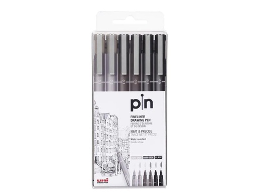 [90102780 860780] Uni Fineliner PIN Etui, 6 Stück