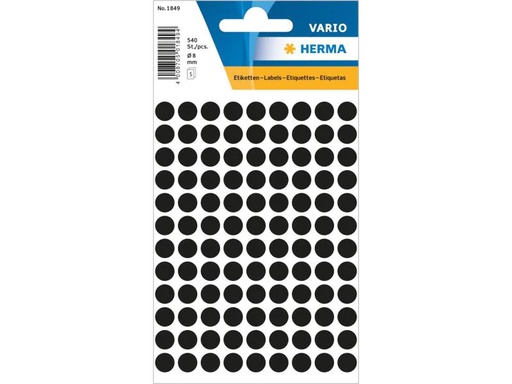 [90102944 1093026] Herma Stickers Klebepunkte Vario Ø 8 mm, Schwarz