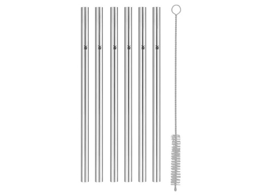 [90103117 1068140] WMF Strohhalm Baric 18 cm gerade, 6 Stück, Silber