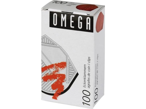 [90103481 960719] Omega Eckenklammer 100 Stück, Rot metallic