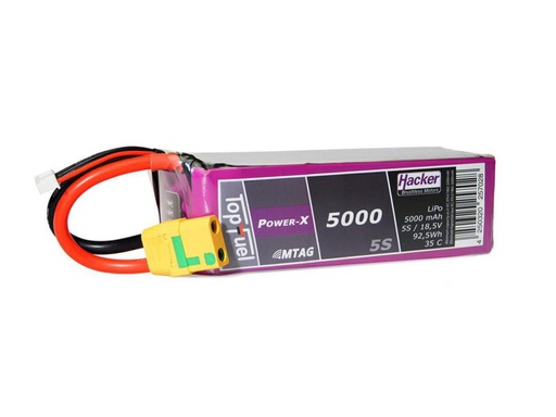 [90103569 1017098] Hacker RC-Akku LiPo 5000 mAh 18.5 V 35C Topfuel Power-X MTAG
