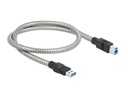 Delock USB 3.1-Kabel Metalmantel USB A - USB B 0.5 m