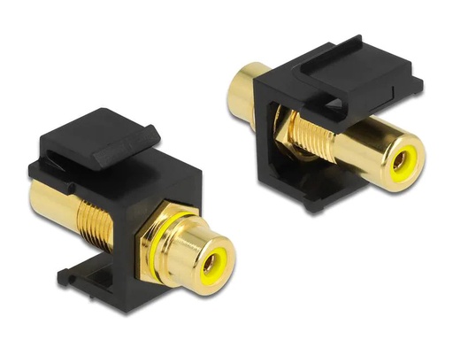 [90103840 1192227] Delock Keystone-Modul Cinch-Buchse auf Cinch-Buchse Gelb / Schwarz