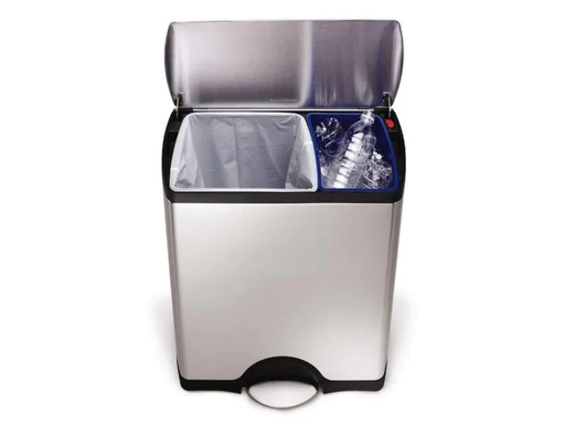 [90103881 885145] Simplehuman Recyclingbehälter CW1830 46 Liter, Silber