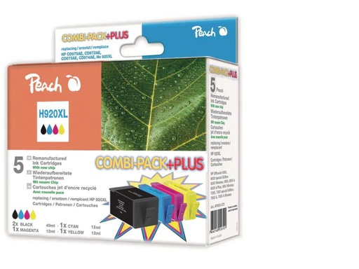 [90103945 366131] Peach Tintenset HP Nr. 920XL C, M, Y, 2x BK