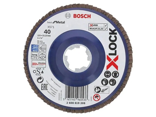 [90010390 1044962] Bosch Professional Fächerschleifscheibe X-LOCK Ø125 mm, 1 Stück
