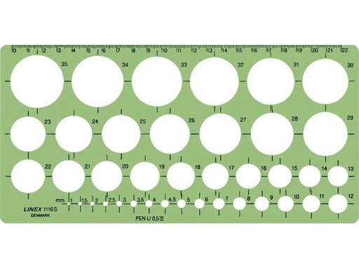 [90104333 703391] Linex Schablone Kreis 1.2 mm