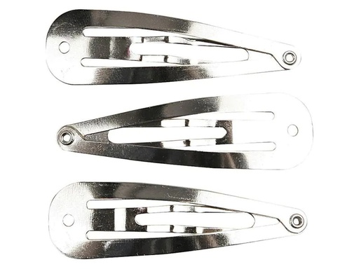 [90104469 838573] Creativ Company Haar-Clip 45 mm, 3 Stück, Silber