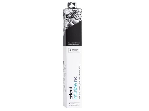 [90104603 1005191] Cricut Aufbügelfolie Infusible Ink Black Botanicals 2 Stück