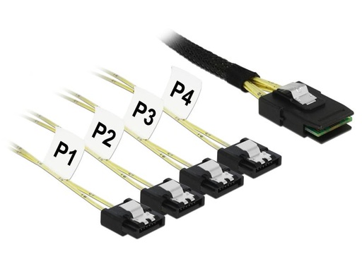 [90104696 850079] Delock SAS-Kabel SFF-8087 - 4xSATA 1m