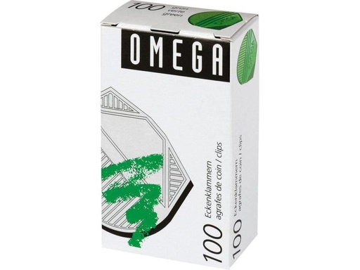 [90104732 960723] Omega Eckenklammer 100 Stück, Grün metallic